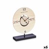 Table clock Gift Decor Black Wood Balls (6 Units)