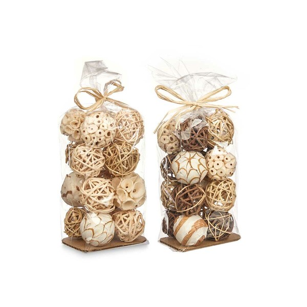 Набор декоративных шаров Gift Decor Белый Коричневый 8 x 22 x 8 cm 9 x 25 x 8 cm (12 штук)