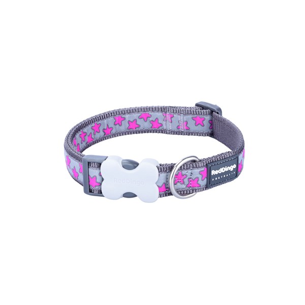 Собачий ошейник Red Dingo STYLE HOT PINK ON COOL GREY 41-63 cm