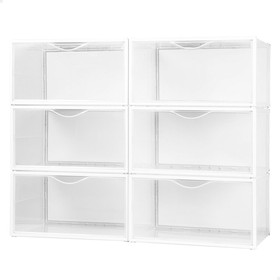 Stackable shoe box Max Home Balta 6 vnt. polipropileno ABS 35 x 18,5 x 27 cm