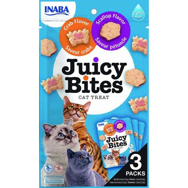 Snack for Cats Inaba Juicy Bites Chicken Fish Seafood Crab 3 x 11,3 g