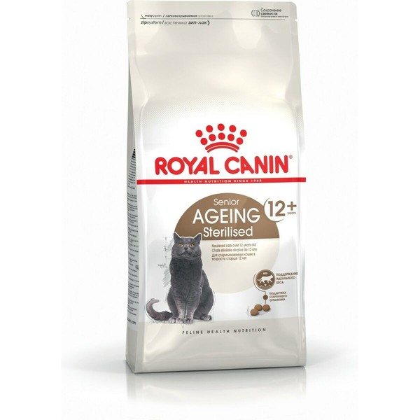 Cat food Royal Canin Senior Ageing Sterilised 12+ Senior Chicken Corn Vegetable Birds 4 Kg