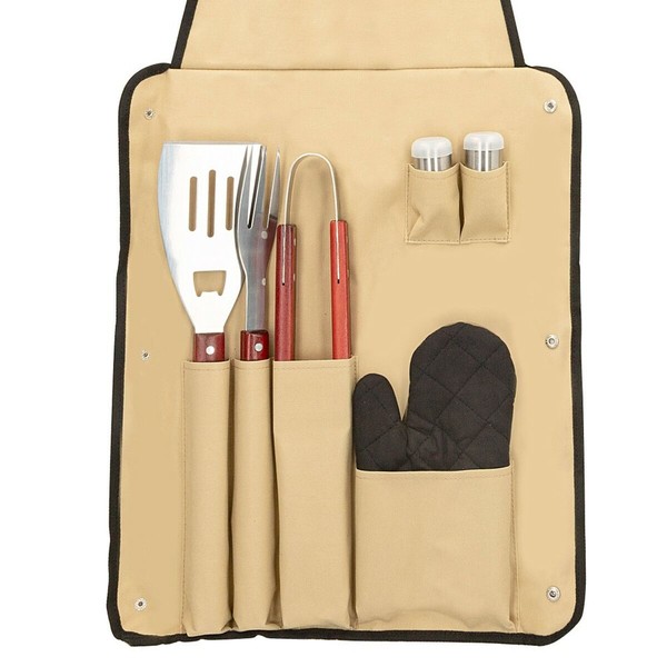 Grillivälinesetti Aktive 7 Kappaletta Grilli Ruostumaton teräs 42 x 67 x 3 cm (4 osaa)