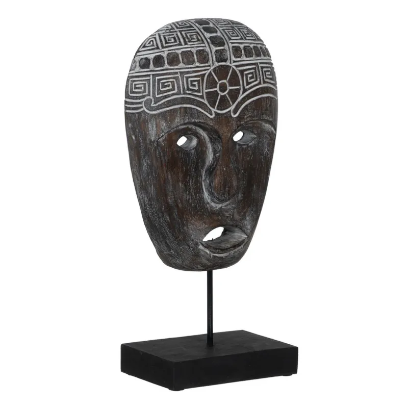 Decorative Figure Brown Mask 24 x 12 x 46 cm