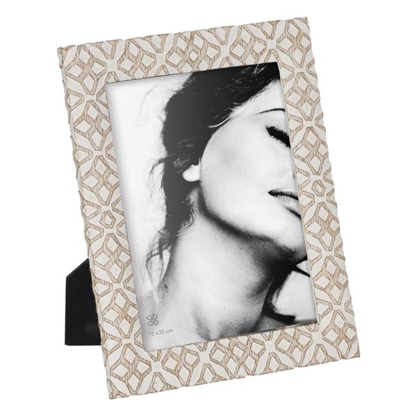 Kuvakehys Valkoinen Beige Polyresiini 20,3 x 2,3 x 25,4 cm