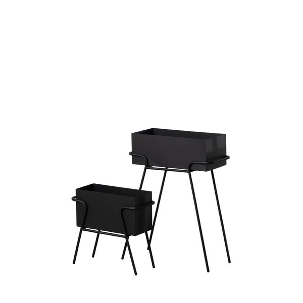 stādītāju komplekts Melns Dzelzs 58 x 25 x 76 cm (2 gb.)