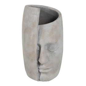 Maljakko Harmaa Sementti Kasvot 21 x 18 x 32,5 cm
