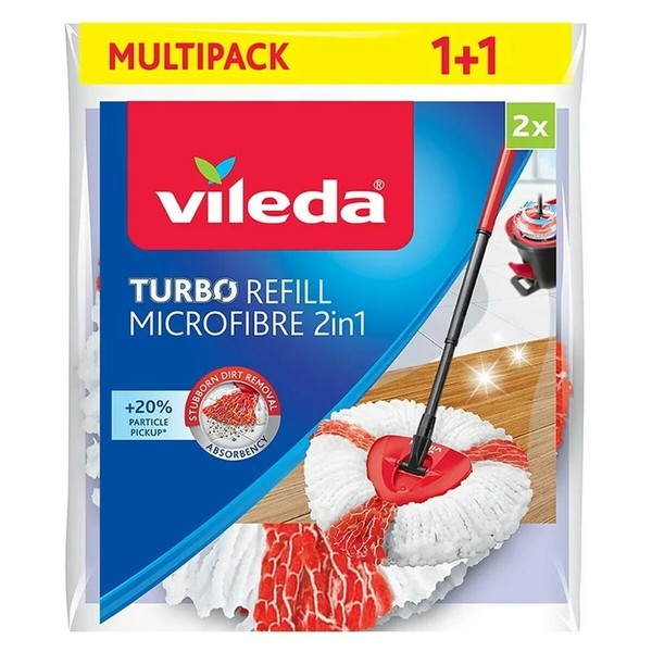 Keičiamas šepetys grindims Vileda Turbo 2in1 Mikro audinys Poliamidas Poliesteris (2 vnt.)
