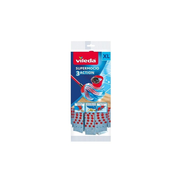 Vaihto-osa Vileda 3Action Velour XL Moppi Polyamidi Polyesteri Celiuliozė (1 osaa)