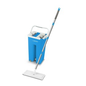 Mop with Bucket Esperanza EHS004 Zils Balts Mikrošķiedra