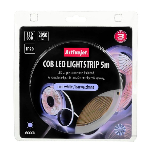 LED-nauhat Activejet AJE-COB 5m zim Ei F 30 W