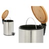 Pedal bin Berilo Brown Silver Bamboo Stainless steel 3 L (6 Units)