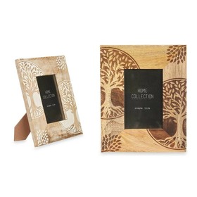 Photo frame Gift Decor White Brown Mango wood Tree of Life (6 Units)