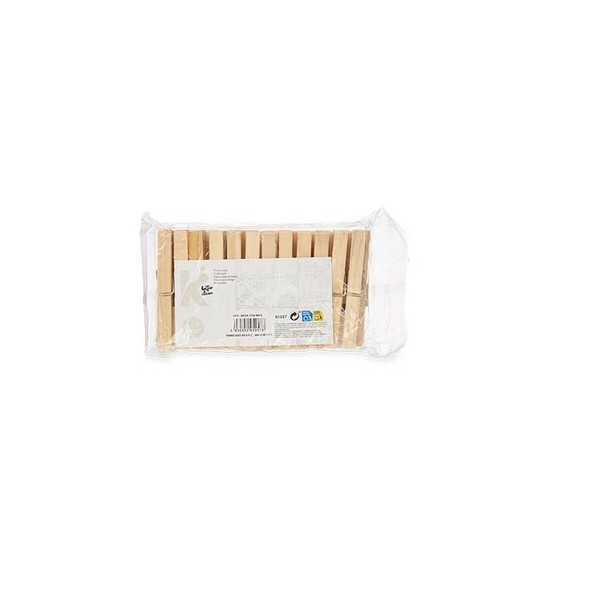 Clothes Pegs Wood 13 x 24 x 3 cm 1,2 x 9,8 x 9,8 cm 13 x 25 x 3 cm Set 24 Pieces (24 Units)