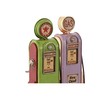 Dekoratīvās figūriņas Home ESPRIT Fuksīns Pistācijas Vintage gasolinera 7 x 4 x 17 cm (2 gb.)