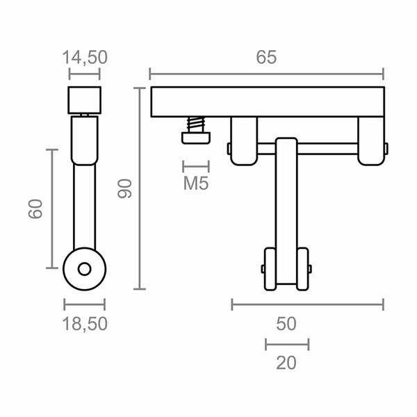 Lapenes balsts Micel TLD21 Neilons 65 x 18,5 x 90 mm Skrējējs Balts
