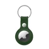 Crong Leather Case with Key Ring – Protective leather case with key ring for Apple AirTag 1/2 (green)