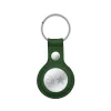 Crong Leather Case with Key Ring – Protective leather case with key ring for Apple AirTag 1/2 (green)