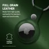 Crong Leather Case with Key Ring – Protective leather case with key ring for Apple AirTag 1/2 (green)