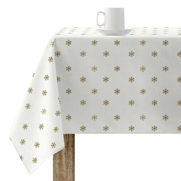 Dėmėms atspari derva dengta staltiesė Belum Snowflakes Gold Spalvotas 100 x 150 cm