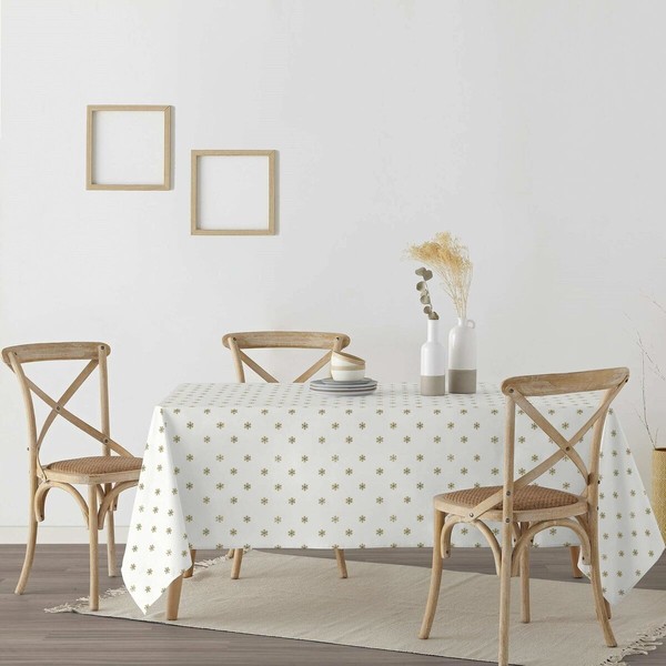 Dėmėms atspari derva dengta staltiesė Belum Snowflakes Gold Spalvotas 100 x 150 cm