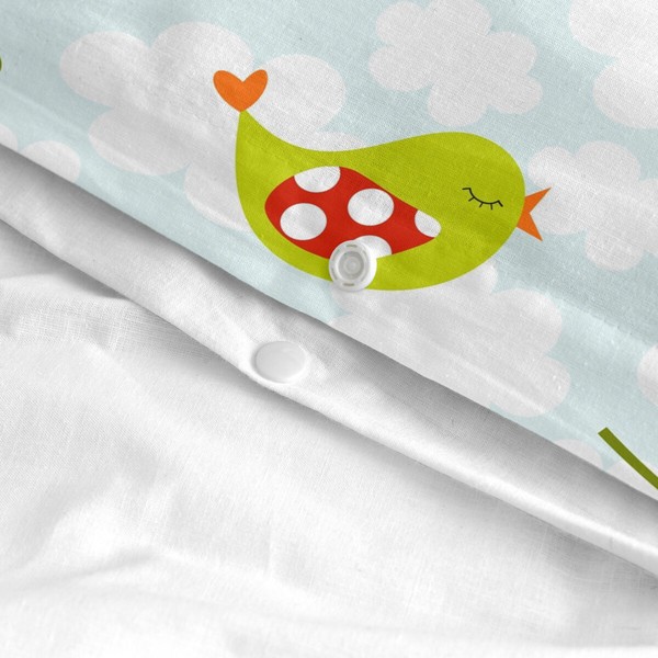 Antklodės užvalkalų rinkinys HappyFriday Mr Fox Little birds Spalvotas Lova 105 2 Dalys