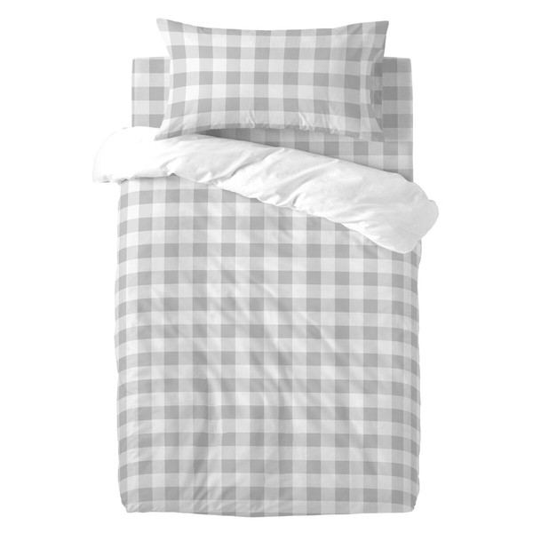 Antklodės užvalkalų rinkinys HappyFriday Basic Kids Pilka Vaikiška lovytė Gingham 2 Dalys