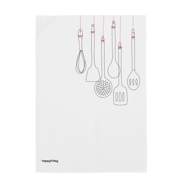 Kitchen Cloth HappyFriday Cutlery Multicolour 70 x 50 cm (2 Units)