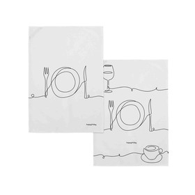 Keittiöliina HappyFriday To Eat Monivärinen 70 x 50 cm (2 osaa)