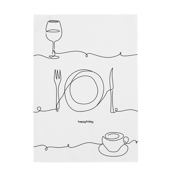 Keittiöliina HappyFriday To Eat Monivärinen 70 x 50 cm (2 osaa)