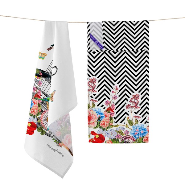Keittiöliina HappyFriday Hanging Garden  Monivärinen 70 x 50 cm (2 osaa)