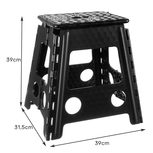 Kokoontaitettava jakkara mustavalkoinen 39 cm