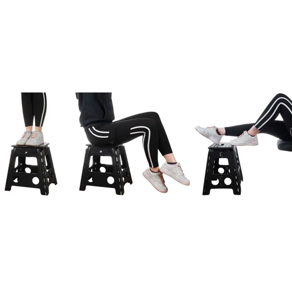 Folding stool black and white 39cm