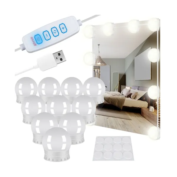 LED spoguļa/tualešu galdiņa lampiņas - 10 gab.