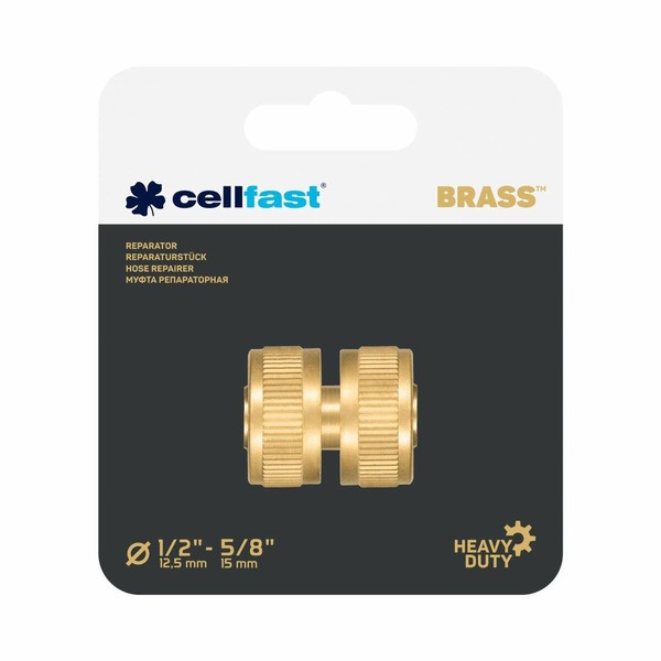 Šļūteņu remonta savienība Cellfast 15 mm Misiņš