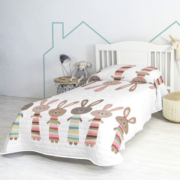 Lovatiesė (antklodė) HappyFriday Moshi Moshi Rabbit Family Spalvotas 180 x 260 cm