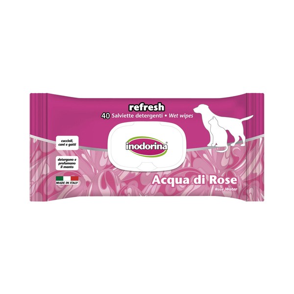 Wet Wipes for Pets Inodorina REFRESH Roses