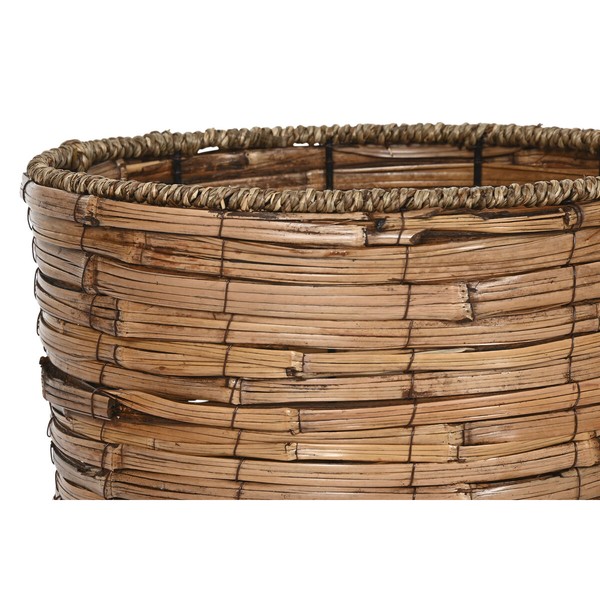 Набор кашпо Home ESPRIT Коричневый Металл ротанг Тропический 31 x 31 x 27 cm