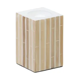 Svečturis Bēšs Bambuss Koks MDF 10,5 x 10,5 x 16 cm