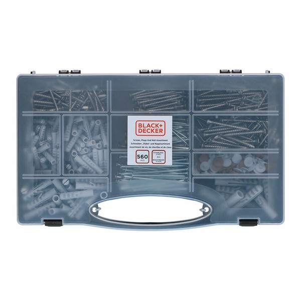 Ruuvien, tulppien ja naulojen setti Black & Decker 560 Kappaletta