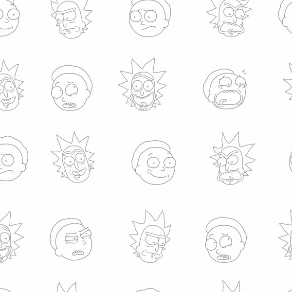 Uzmontēta apakšējā loksne Rick and Morty Balts Daudzkrāsains 180 x 200 cm 100% kokvilnas