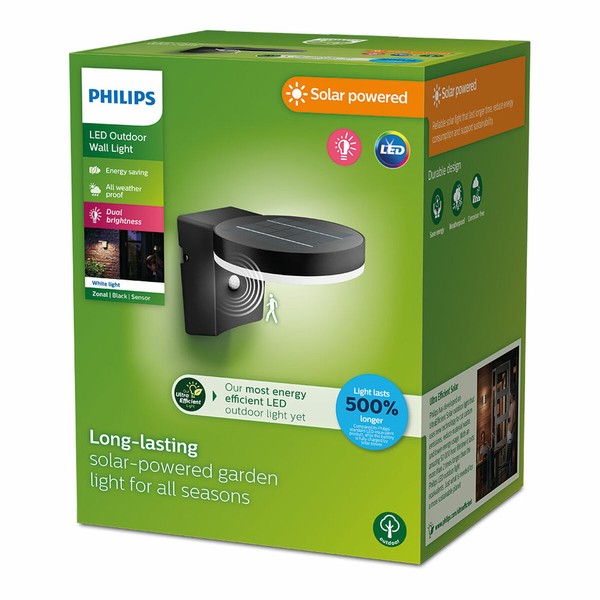 Sienas gaisma Philips 1,3 W 250 Lm Solārais Apaļš (3000 K)