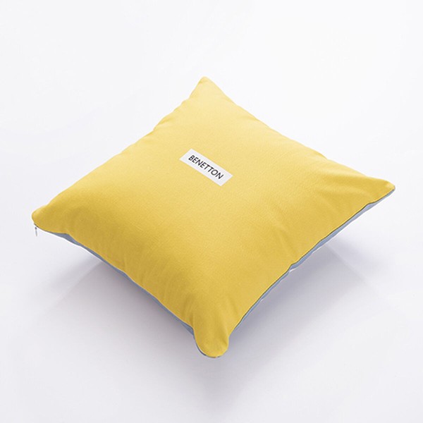 Подушка Benetton Жёлтый Белый вишня 40 x 40 cm Квадратный