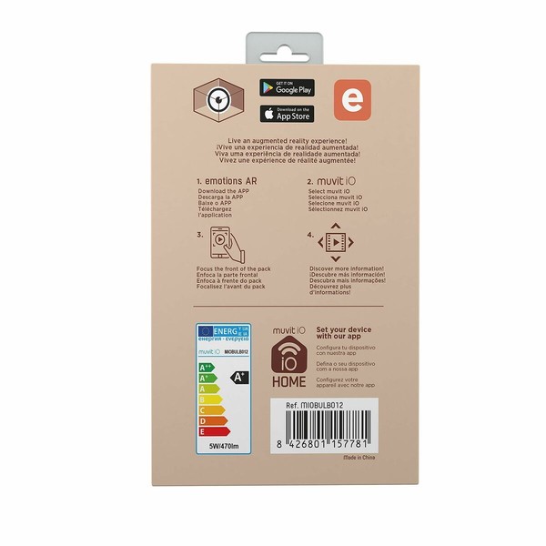 Älykäs Polttimo Muvit iO 5 W E27 1800 K 2700 K 480 Lm Wi-Fi