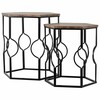Набор из двух столиков Alexandra House Living Коричневый Чёрный Железо Деревянный MDF 39 x 57 x 39 cm