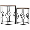 Set of 2 tables Alexandra House Living Brown Black Iron MDF Wood 39 x 57 x 39 cm