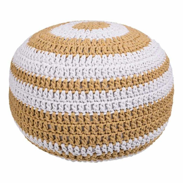Pufs Alexandra House Living Balts Brūns polistirols 45 x 30 x 45 cm