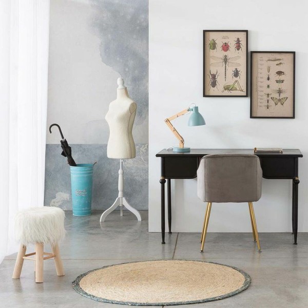 Jakkara Alexandra House Living Valkoinen Pehmo Bambu Mäntypuu Sieni Puu MDF 32 x 44 x 32 cm