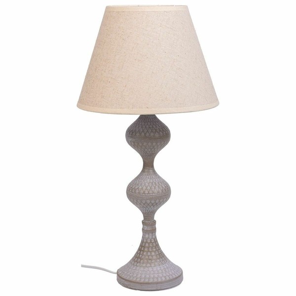 Pöytälamppu Alexandra House Living Valkoinen Harmaa Metalli Kangas 220-240 V 25 x 50 x 25 cm