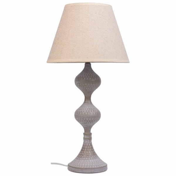 Настольная лампа Alexandra House Living Белый Серый Металл Ткань 220-240 V 25 x 50 x 25 cm